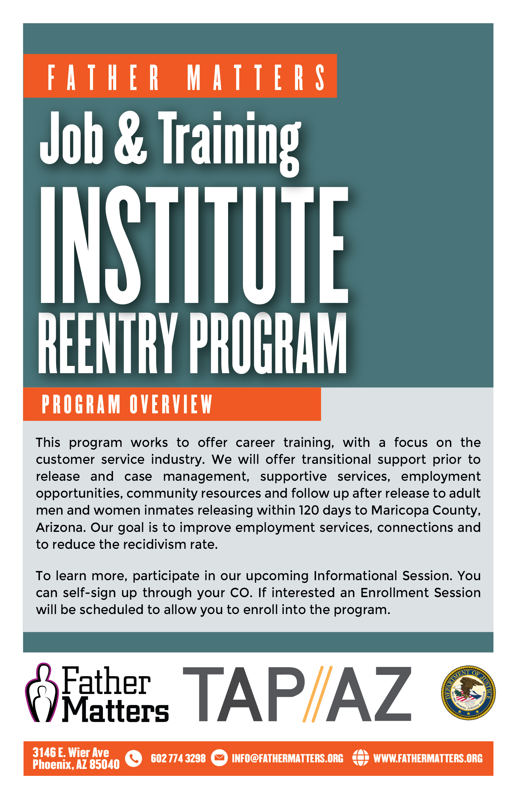 Job & Training Institute Reentry Program Father Matters