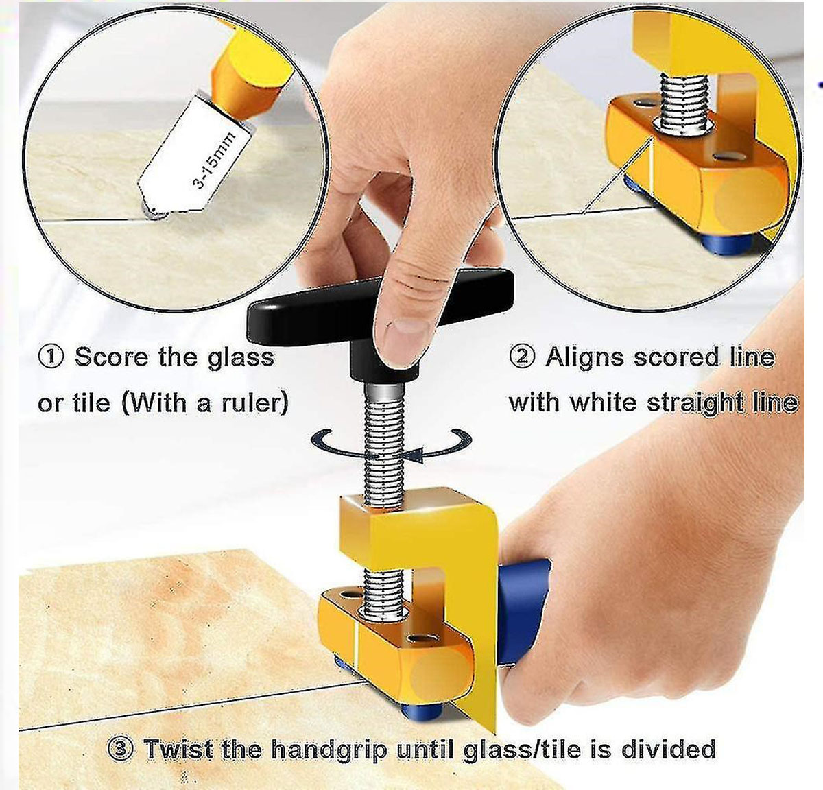 2 In 1 Manual Tile Cutter Multifunction Glass Cutter Divider Set