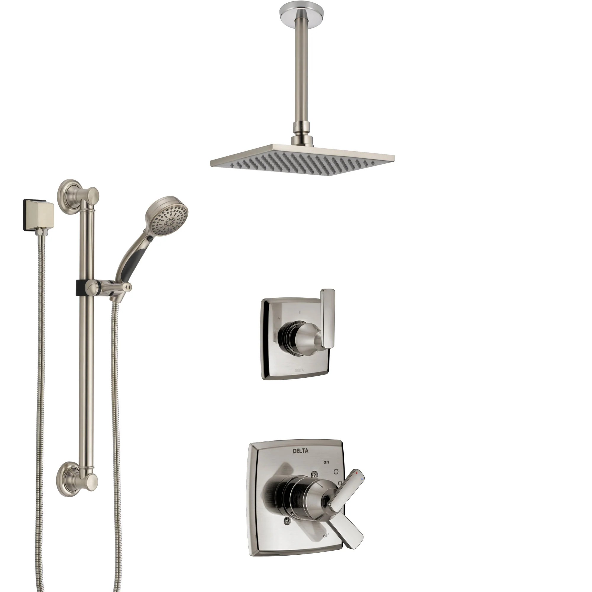 Delta Ashlyn Dual Control Handle Stainless Steel Finish Shower System