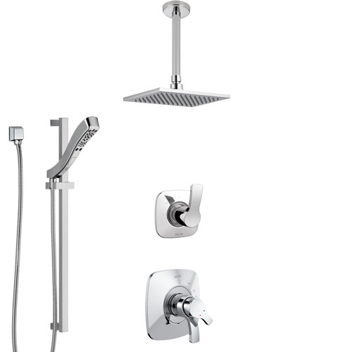 Delta Tesla Chrome Finish Shower System with Dual Control Handle, 3Se