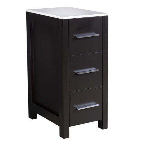 Fresca Torino Espresso 12" Wide 3 Drawer Bathroom Storage