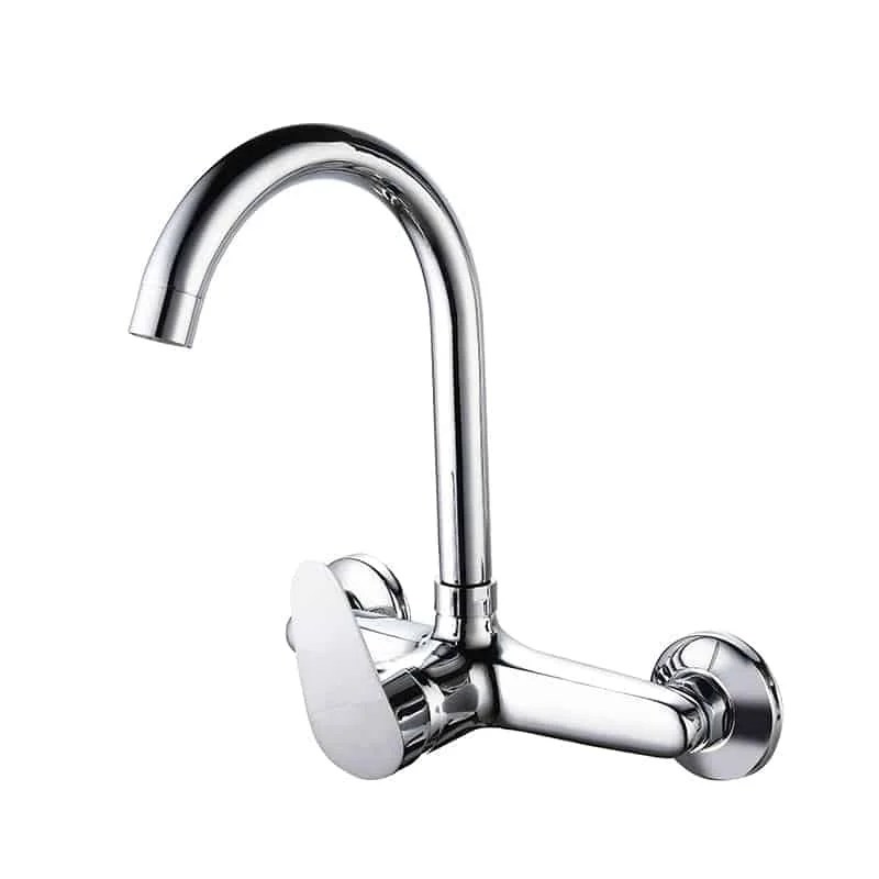 Wall Mount Kitchen Faucet Gooseneck Swivel Spout