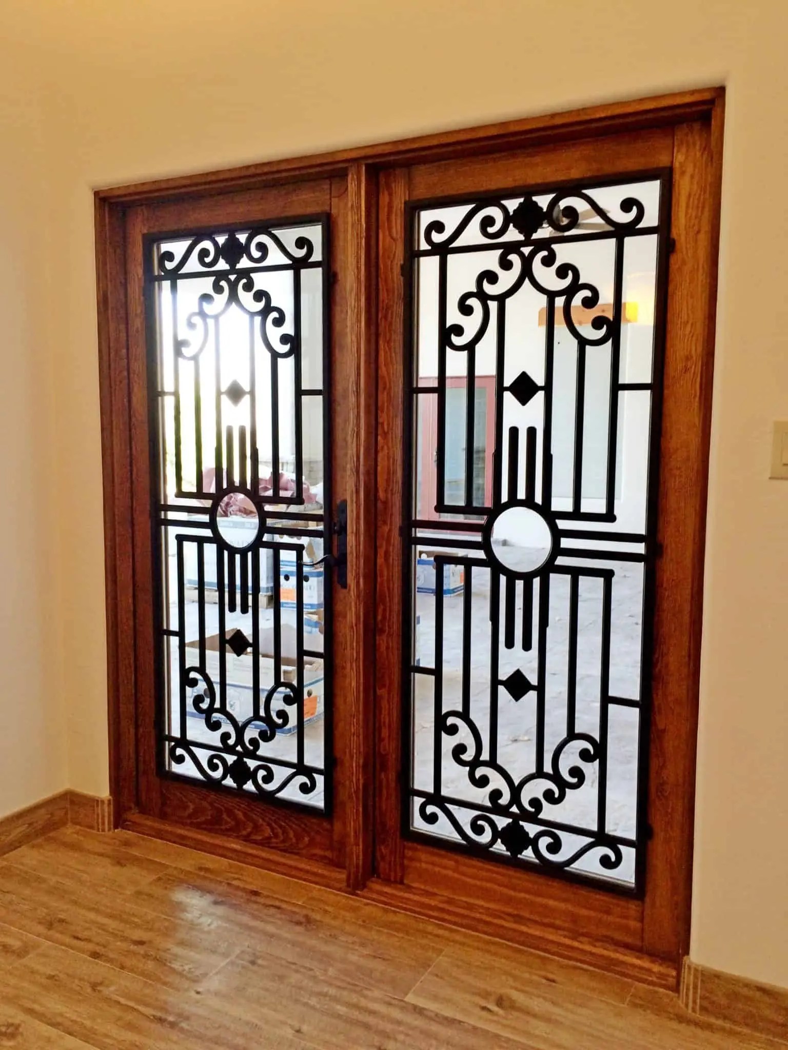 Glass Door Insert Installation Faux Iron Design