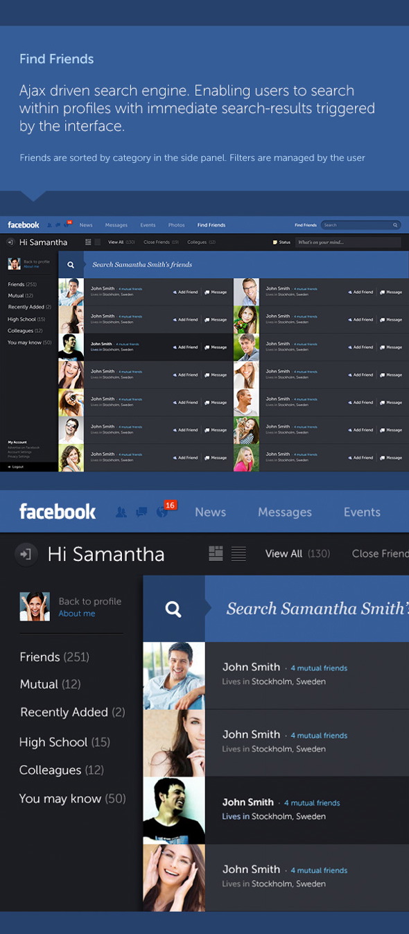 Facebook UI Conceptual Design | favbulous