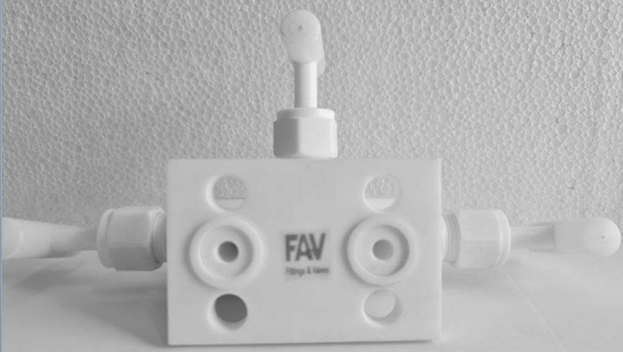 PTFE Manifold Valve H Type. FAV Fittings and Valves