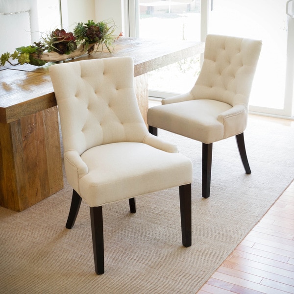 Add a pop of color with this side chair. Hayden Tufted Fabric Dining Accent Chair Favorave