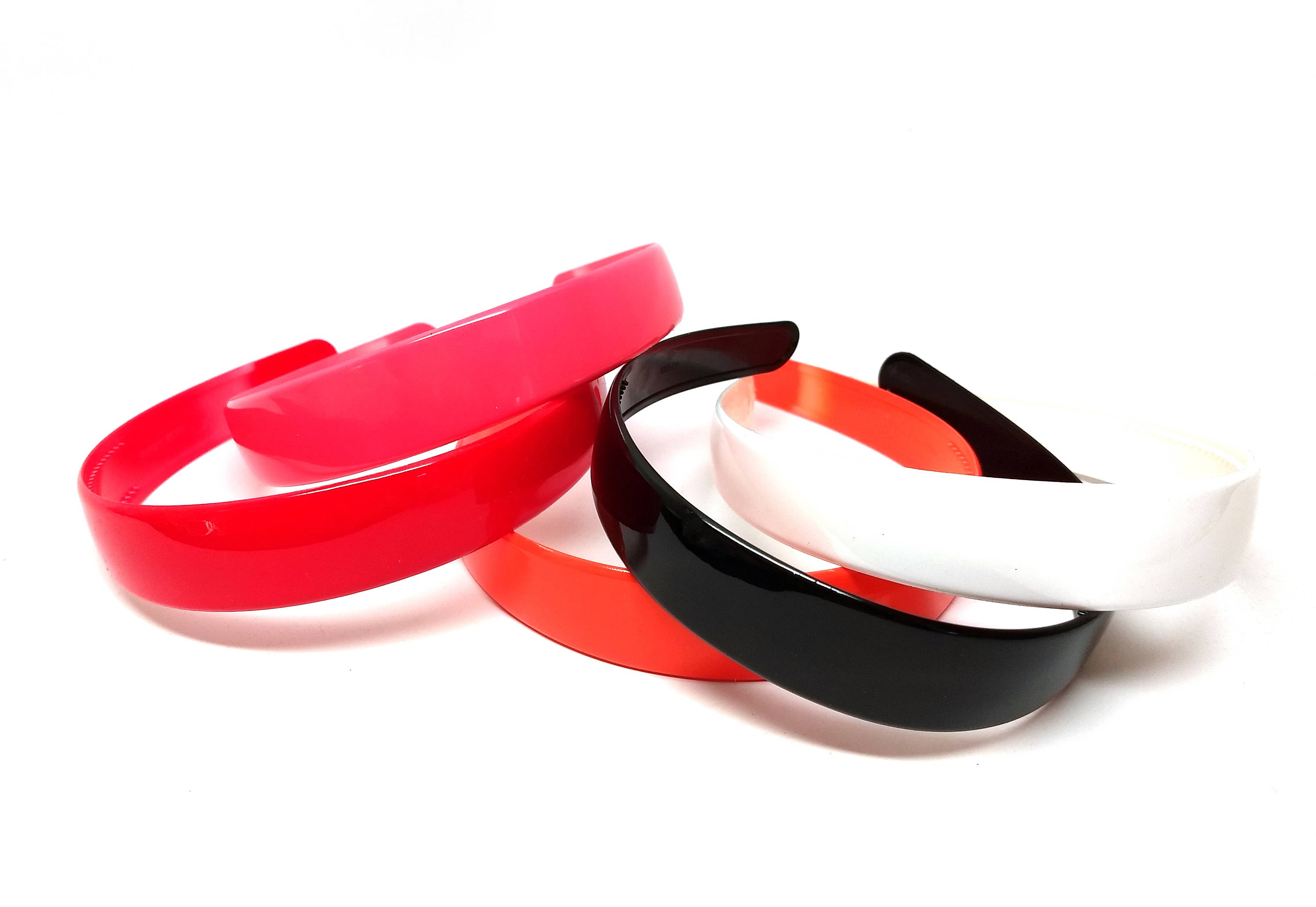 H025 10 pcs Assortment of Plastic Headbands 25mm (1" wide) 38cm