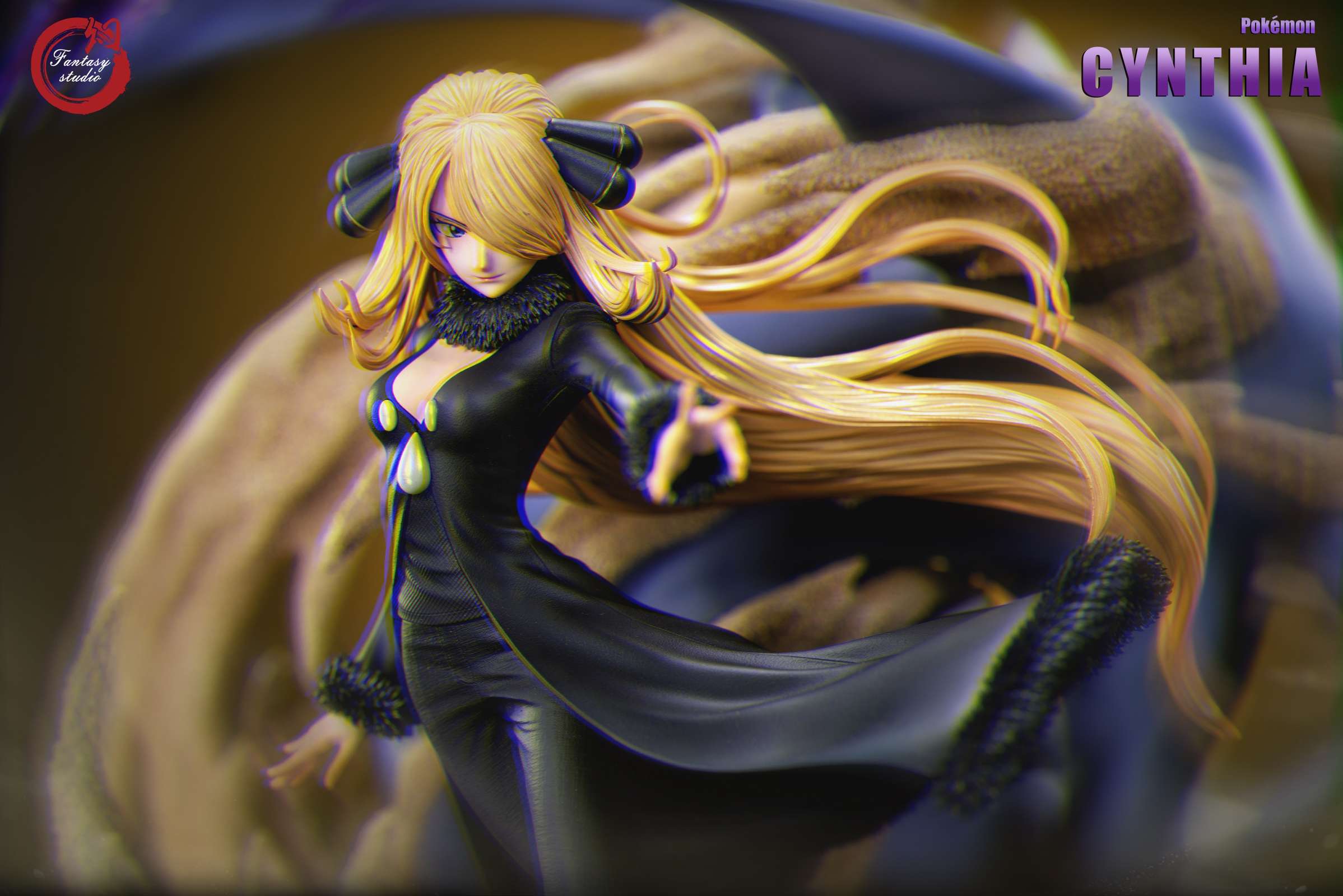 Cynthia & Garchomp Pokemon Resin Statue Fantasy Studios [PreOrder]