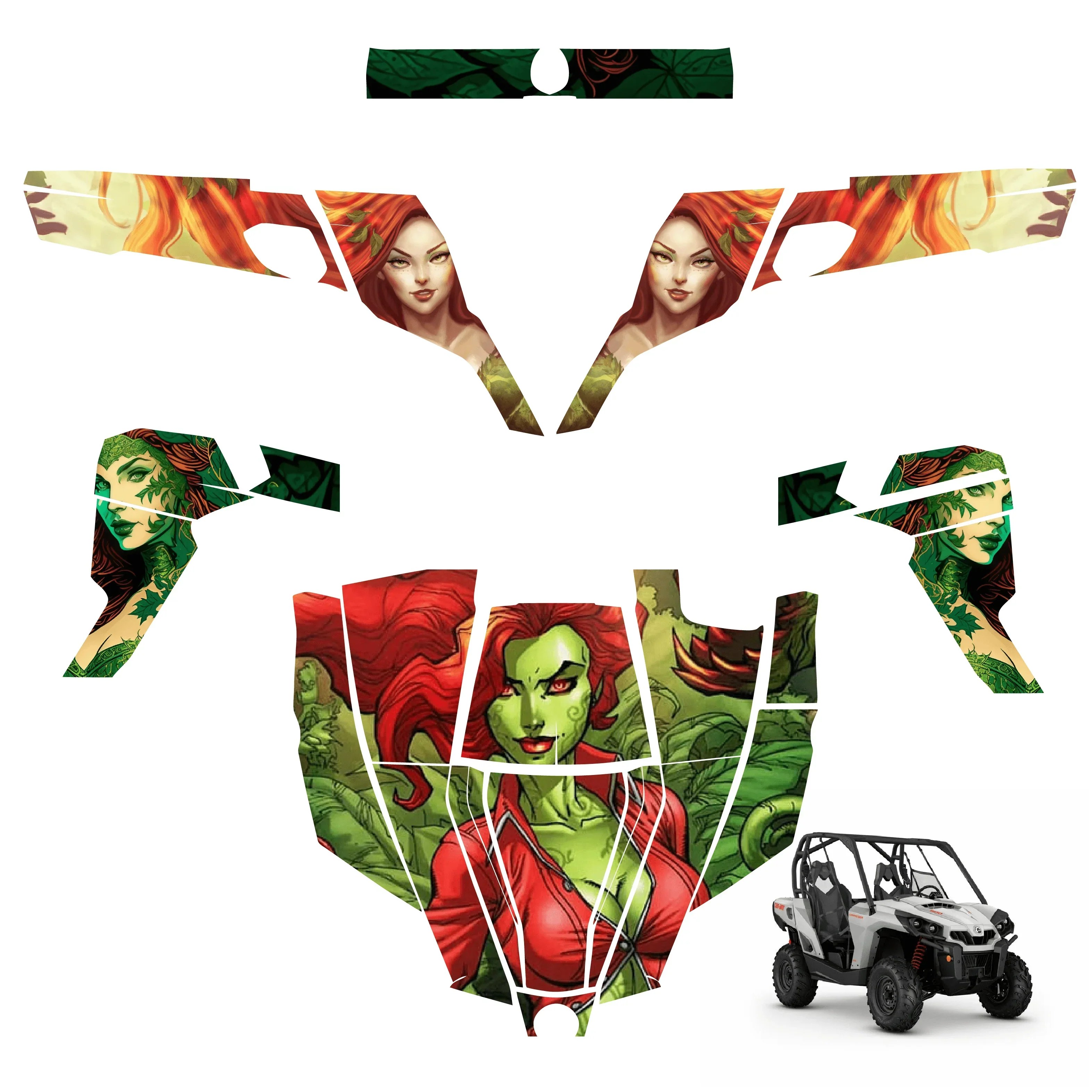 Poison Ivy Vinyl Wrap Decal Sticker for Canam Commander 1000 Favor