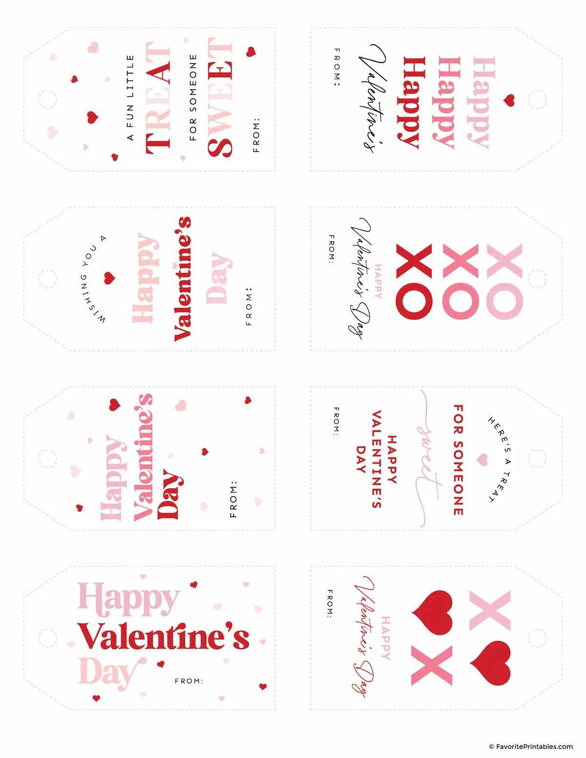 Free Printable Valentine's Gift Tags Favorite Printables