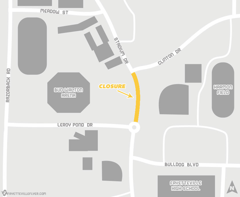 Portion of Stadium Drive to close through May 10 Fayetteville Flyer