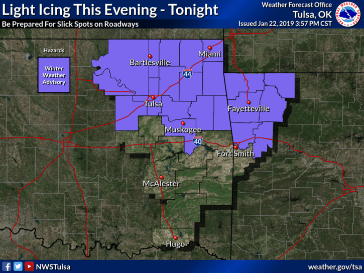 Fayetteville under winter weather advisory Tuesday night, early