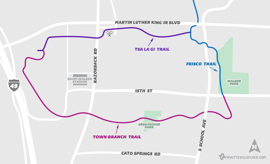 New mile markers, website unveiled for Razorback Greenway