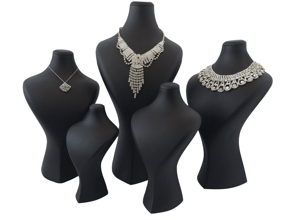 Copenhagen cream jewelry display bust leather necklace stand (H 7.1 inch)