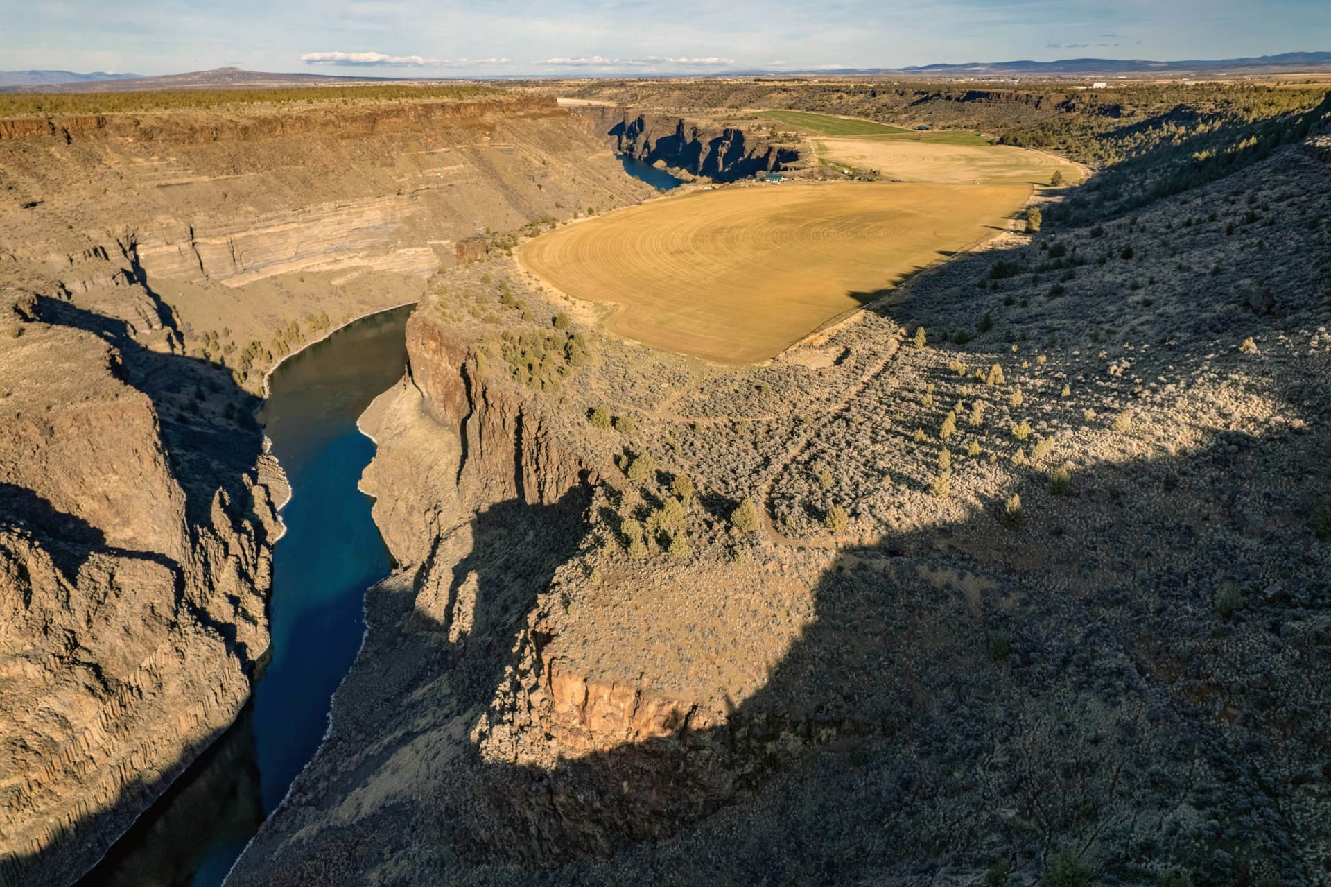 Aerial Ranch River Oregon Sheridan Crooked River Rim Farm Fay Ranches