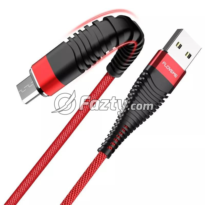 Cable USB de Carga Rápida Color Rojo Conector Micro USB Tamaño 1 Metro