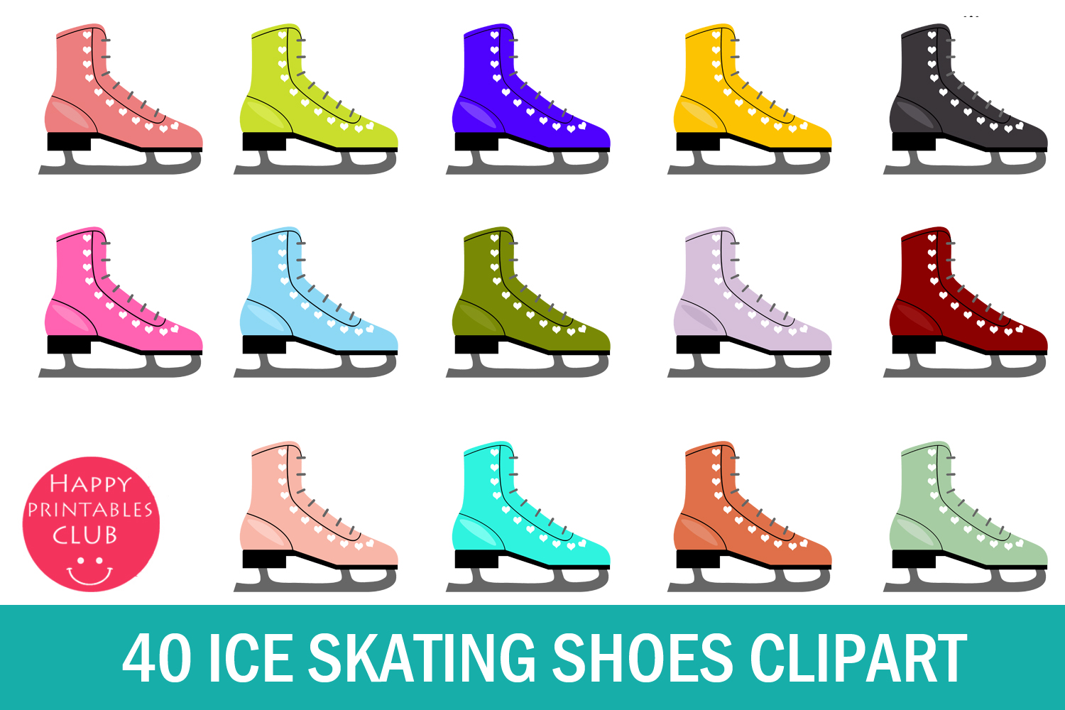 40 Ice Skating Shoes Clipart (139773) Illustrations Design Bundles