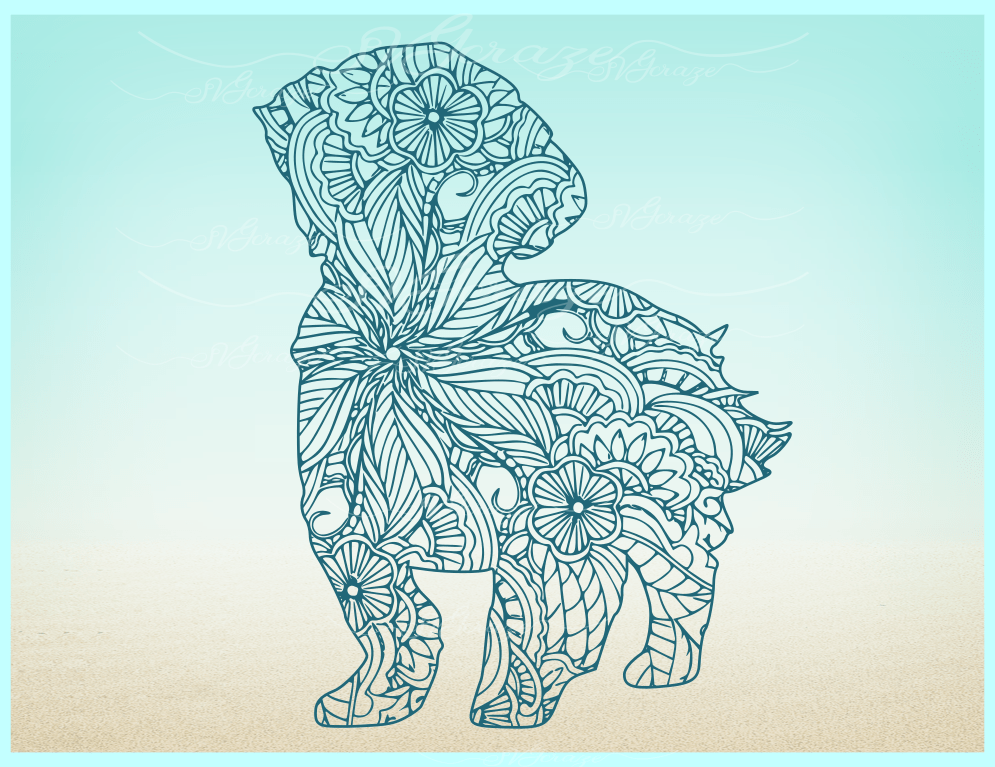 Shih Tzu Dog Mandala Zentangle Svg Dxf Eps Png Pdf Files (186309