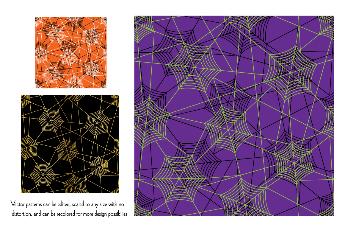 Seamless Spider Web Patterns (149429) Patterns Design Bundles