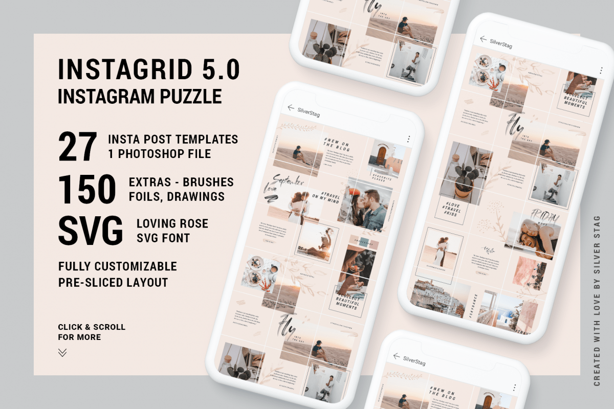 InstaGrid 5.0 Creative & Modern Instagram Puzzle Template