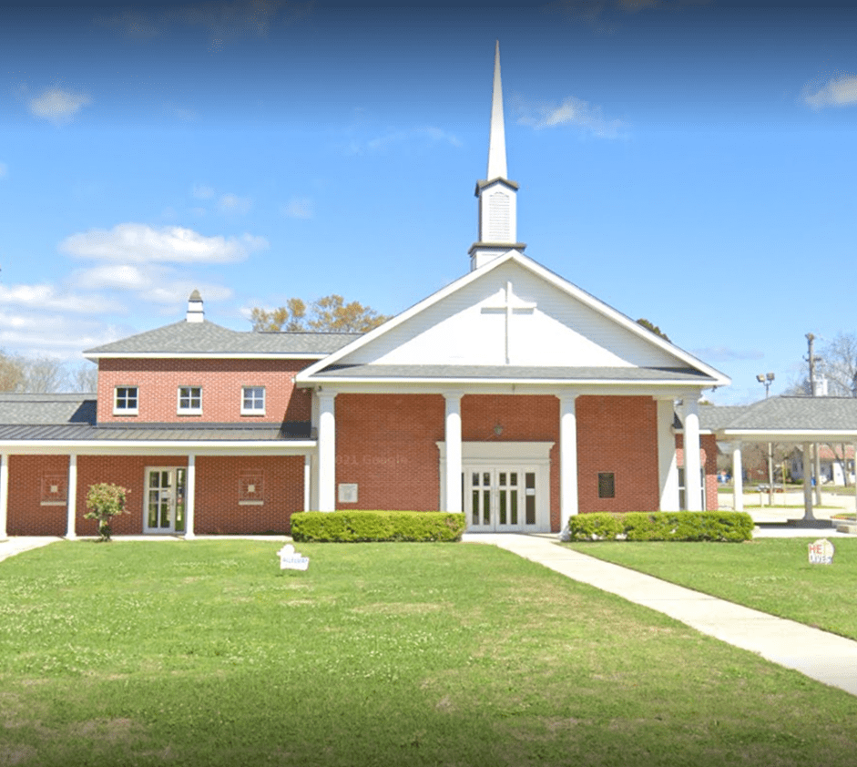 churchfront to First Baptist New Roads