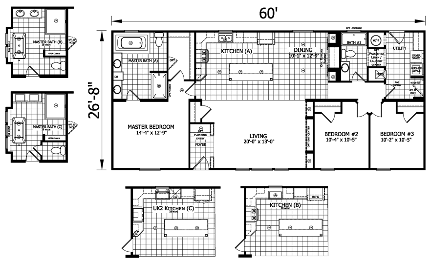 24 X 60 Mobile Home Floor Plans House Design Ideas