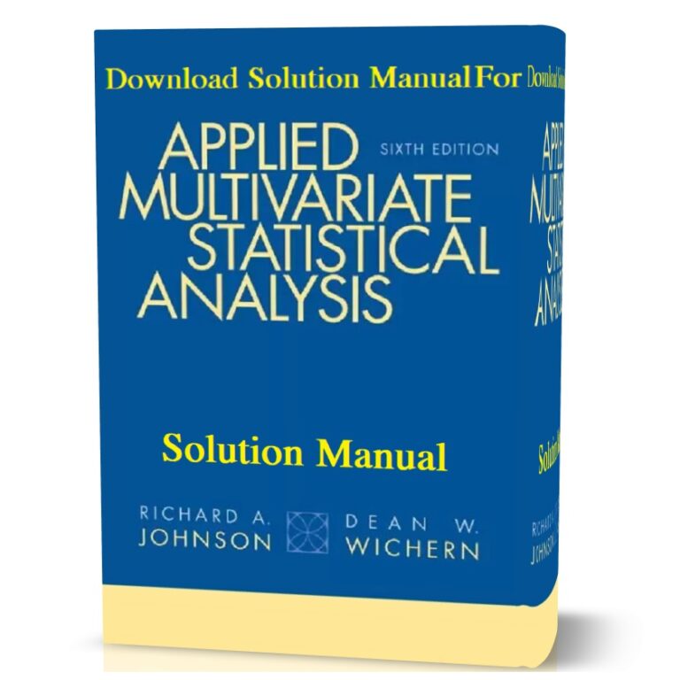 Solutions Manual of Applied Multivariate Statistical Analysis by.