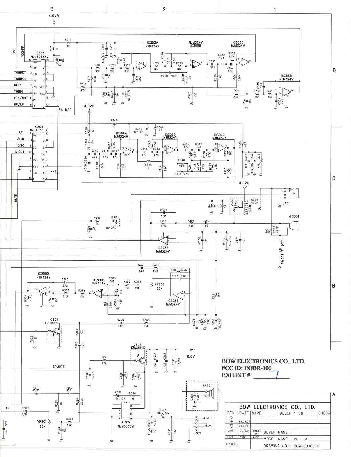 BR-100 Schematics schematic cpu Bow Electronics