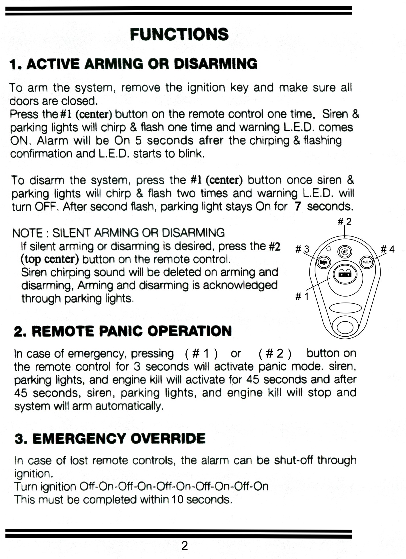 RX3UTEK One Way Car Alarm System User Manual 2 UTEK Engineering