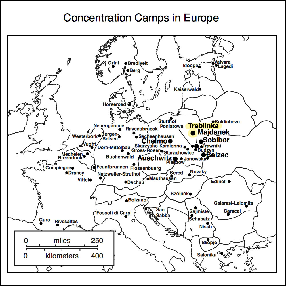 Holocaust Map of Concentration and Death Camps ThoughtCo