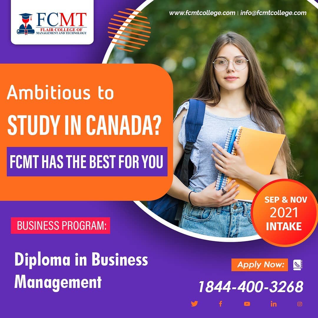 Best Diploma in Business Management in Brampton, Canada FCMT College