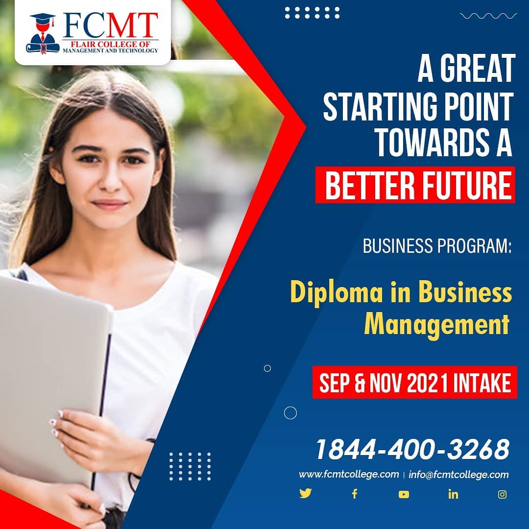 Best Diploma in Business Management in Brampton, Canada FCMT College