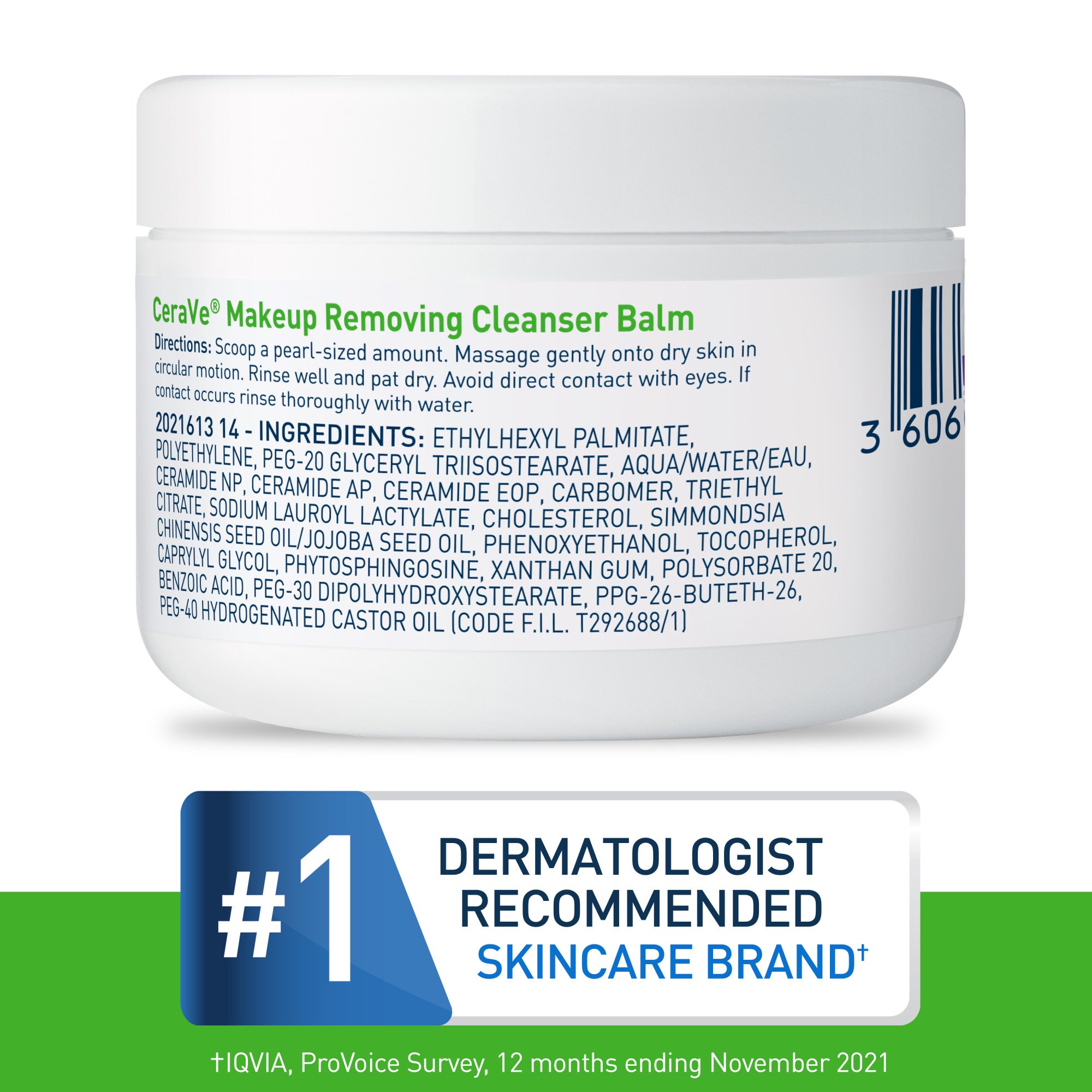 Cerave Hydrating Cleansing Balm, Face Makeup Remover with Ceramides and