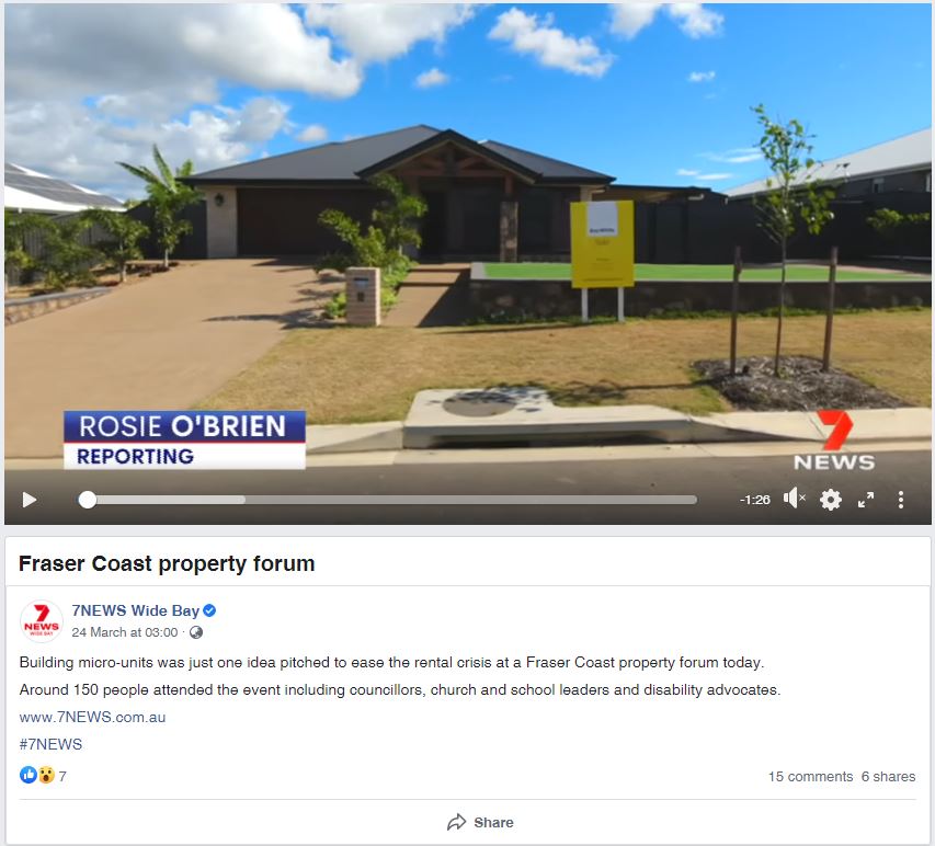 24/03/2021 7 News reporting on the Fraser Coast Property Forum Fraser