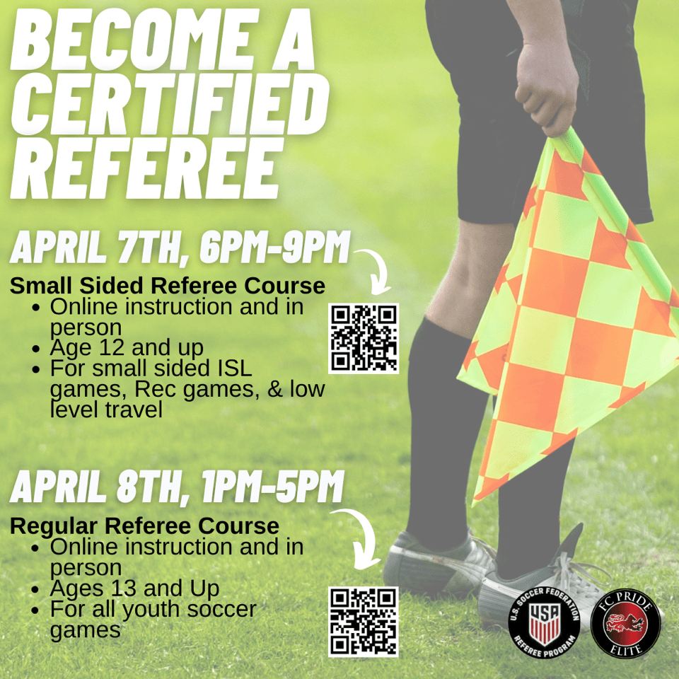 Referee Course a certified referee FC Pride Premier and