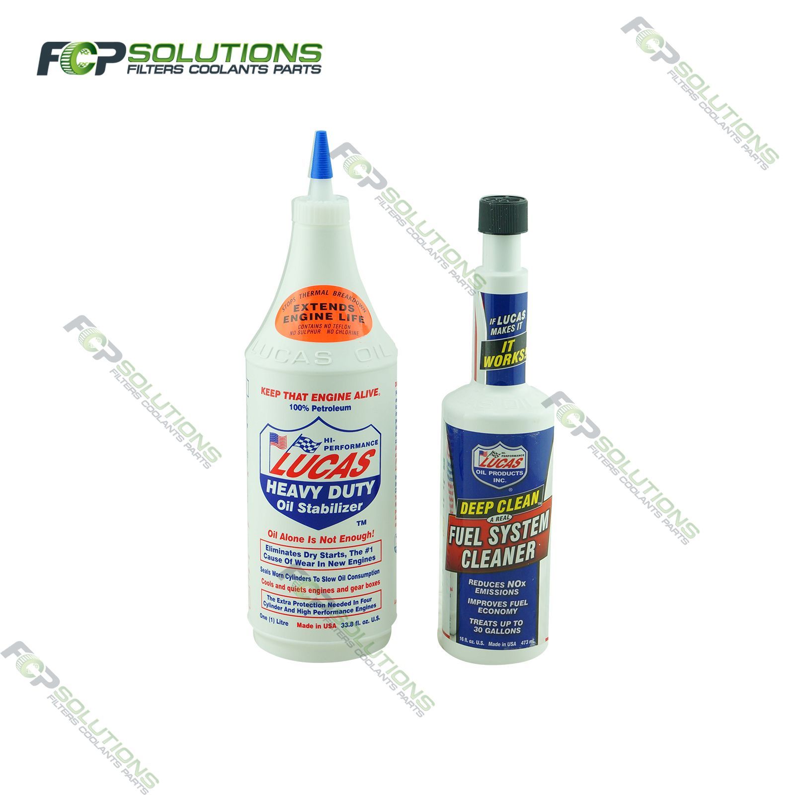 LUCAS Deep Clean Petrol Injector Cleaner 473ml & Heavy Duty Oil