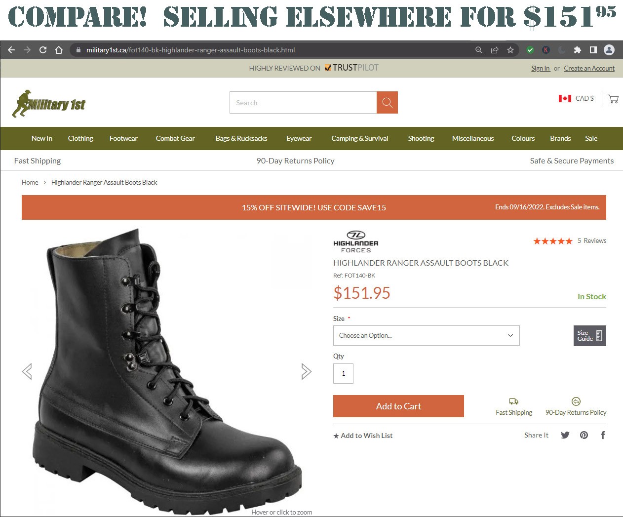 Authentic Canadian Army Surplus Combat Boots Tactical Combat Boots