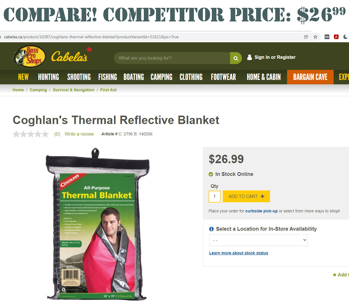 Coghlan's Reusable Thermal Space Blankets Winter Survival Supplies