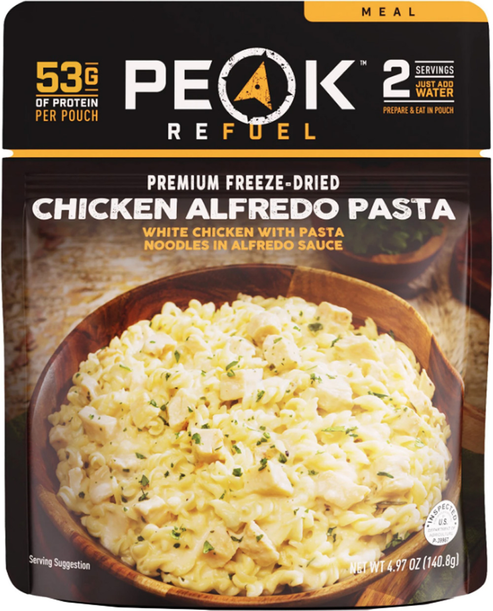 Peak Refuel Chicken Alfredo Pasta Freezedried Meal Survival Rations and Freeze Dried Food