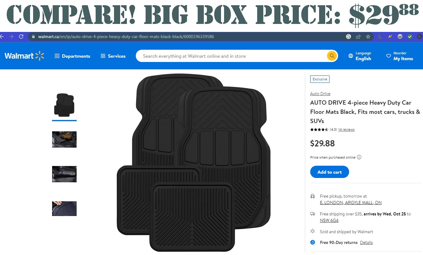 Universal 4Pack Winter Car Floor Mats Automotive Products Forest