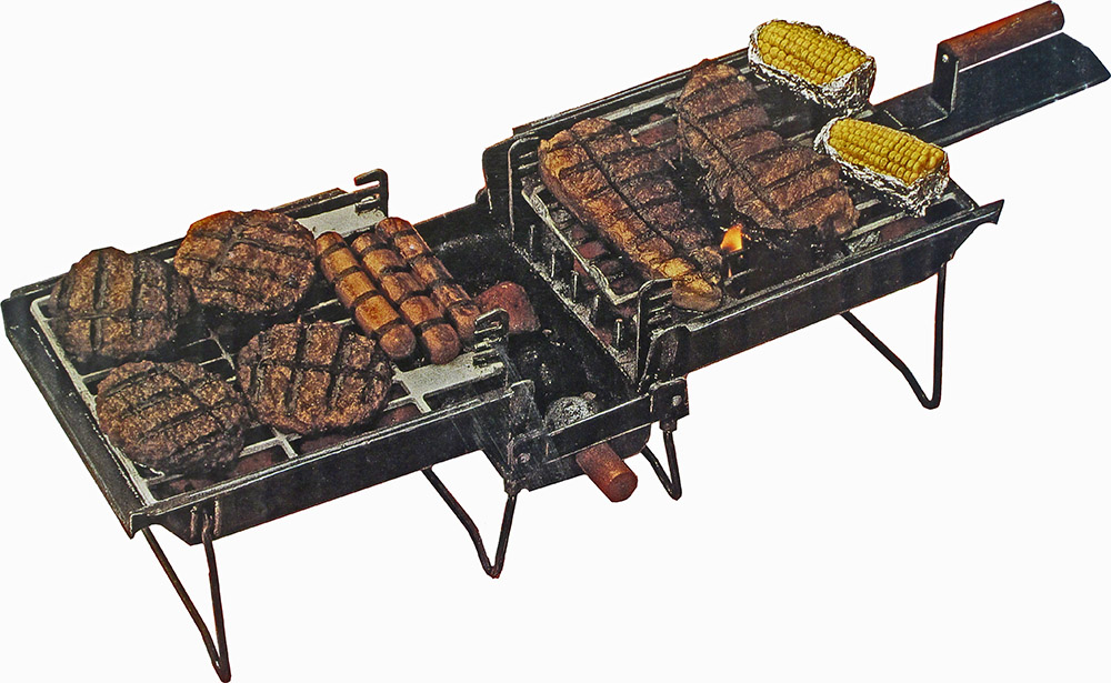 Barbecue Time™ Cast Iron Double Portable Charcoal Hibachi BBQs Camp