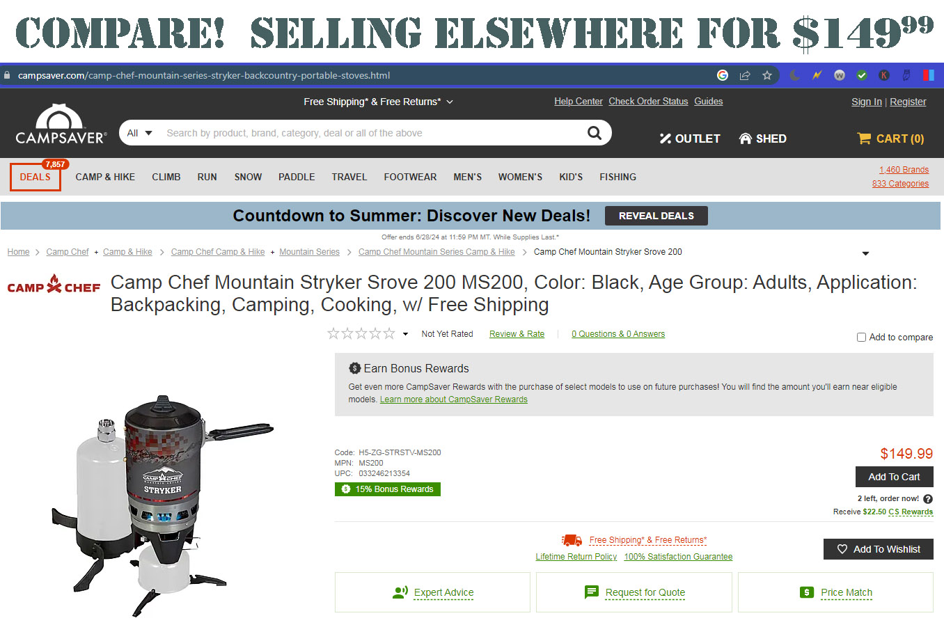 Camp Chef Stryker 200 Multifuel Canister Camp Stove Camping Cooking