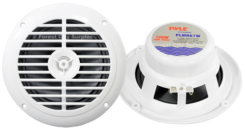 Pyle Canada PLMR67W 6.5 inch Marine Speakers Marine Audio Equipment Forest City Surplus