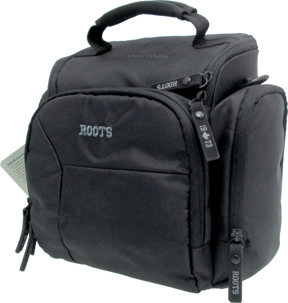Roots® Large Black DSLR Camera Bag [RSH20BK only 9.99] Shoulder Bags Forest City Surplus