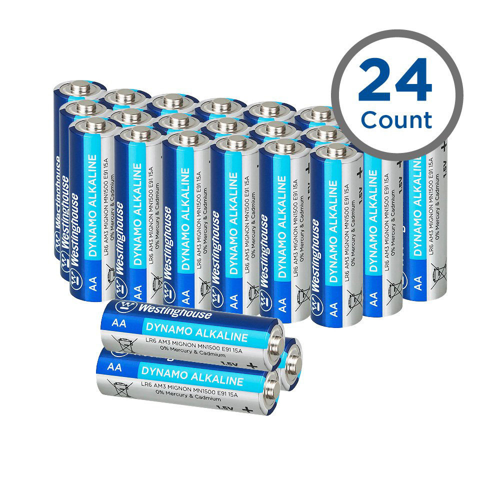 24 Pack Westinghouse AA Alkaline Batteries Batteries & Rechargeable