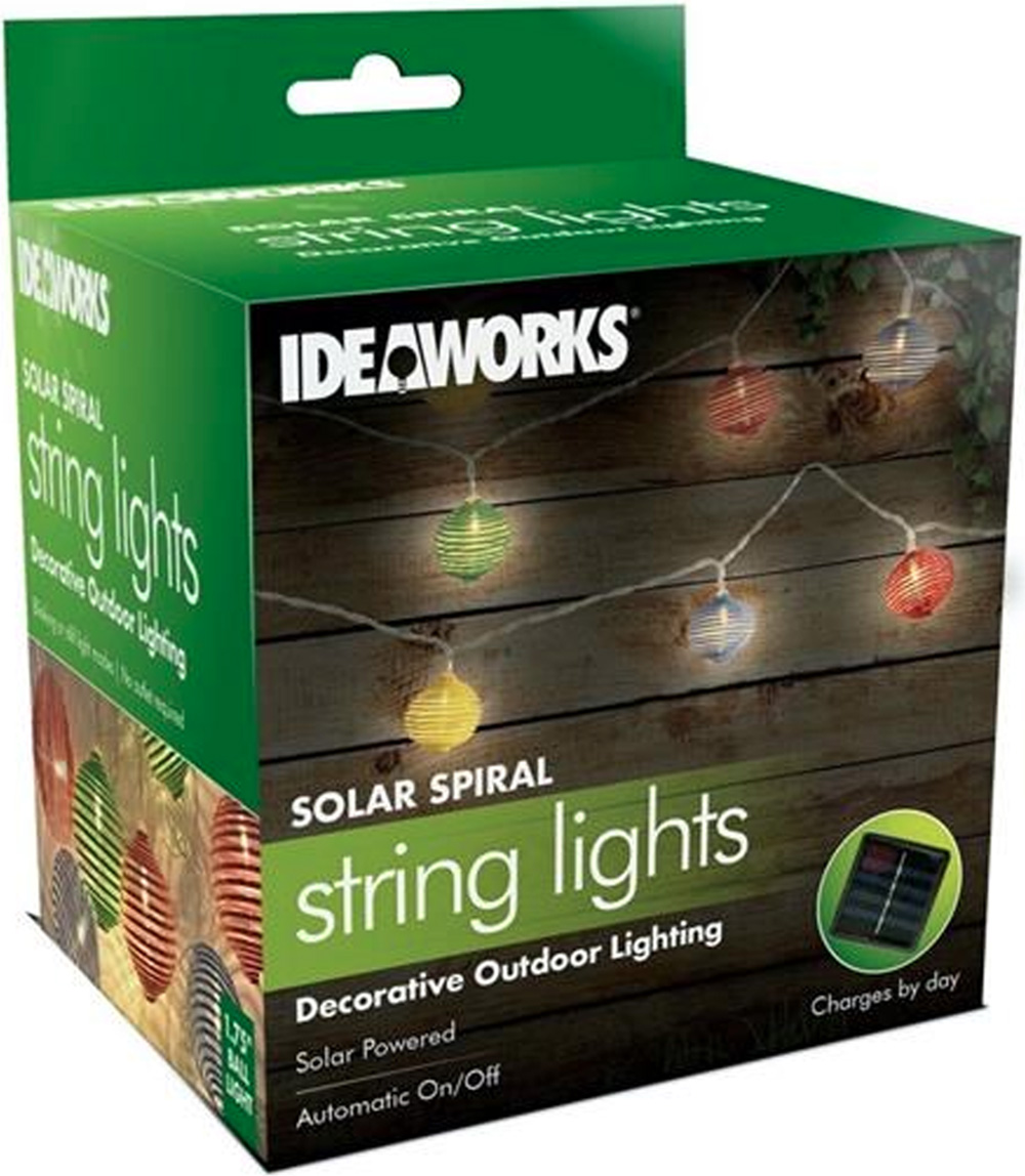 Ideaworks Decorative Solarpowered Spiral String Lights Patio