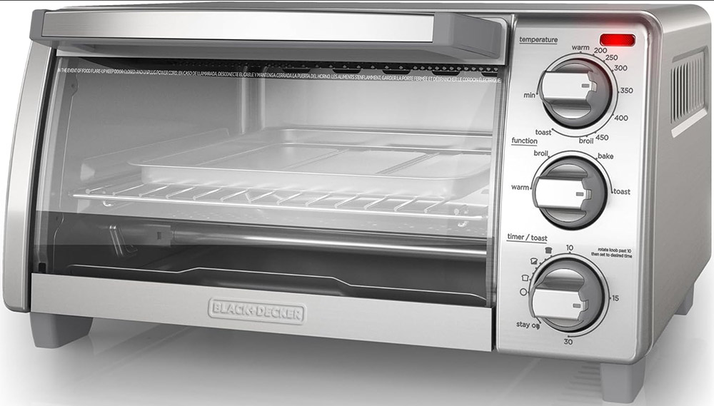 Black + Decker 4Slice Natural Convection Toaster Oven Household