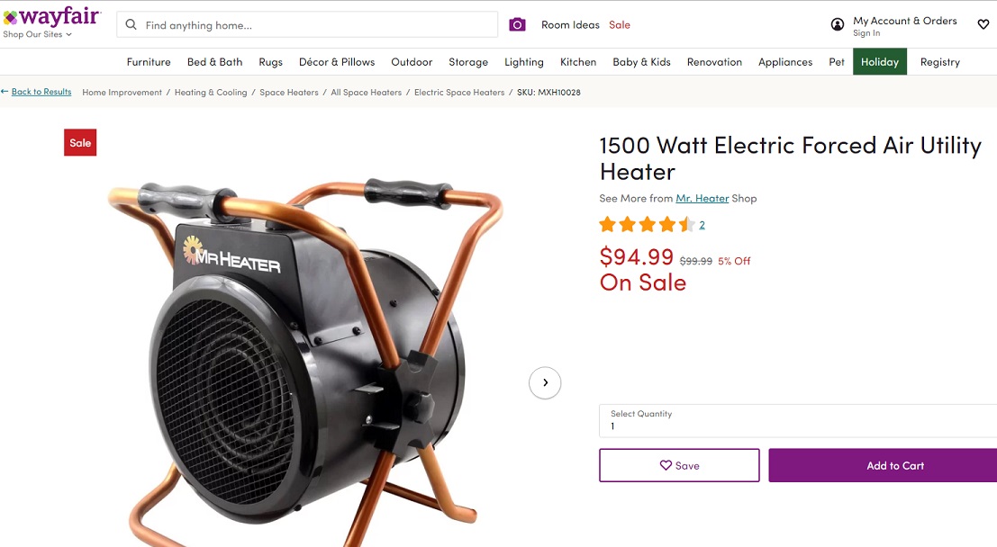 Mr. Heater Barrelstyle Electric Heaters Heaters Forest City