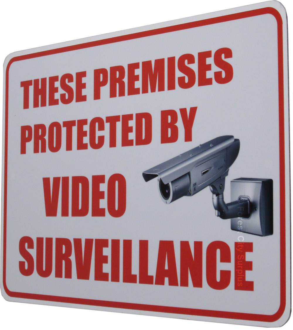 Metal Video Surveillance Warning Signs, Security Camera Signs More