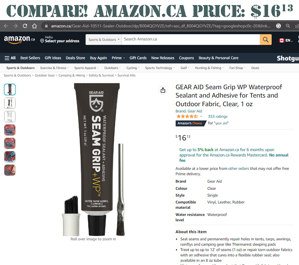 North 49 SeamLock Fabric Seam Sealer Glue, Tape, and Adhesives